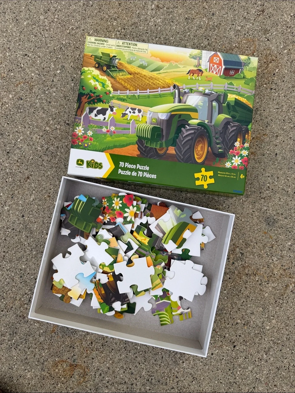 John Deere Green and Yellow Farm Tractor 70-Piece Kids Puzzle